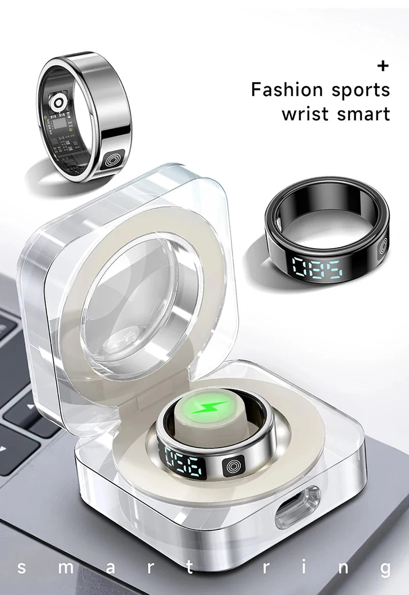 Smart Ring - Waterproof 5ATM, Bluetooth Health Tracker, Heart Rate & Sleep Monitor