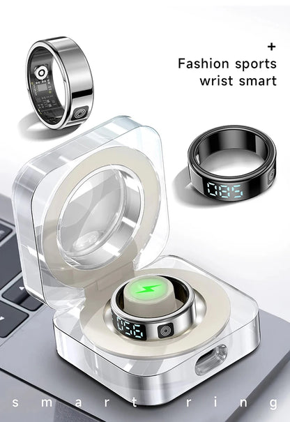 Smart Ring - Waterproof 5ATM, Bluetooth Health Tracker, Heart Rate & Sleep Monitor