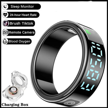 Smart Ring - Waterproof 5ATM, Bluetooth Health Tracker, Heart Rate & Sleep Monitor