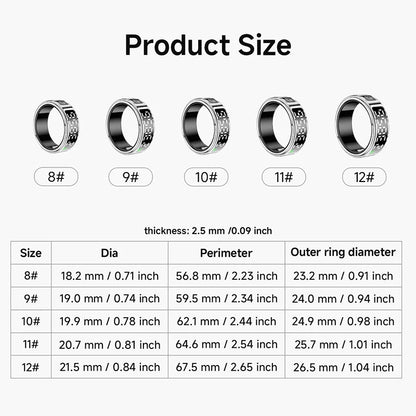 Smart Ring - Waterproof 5ATM, Bluetooth Health Tracker, Heart Rate & Sleep Monitor