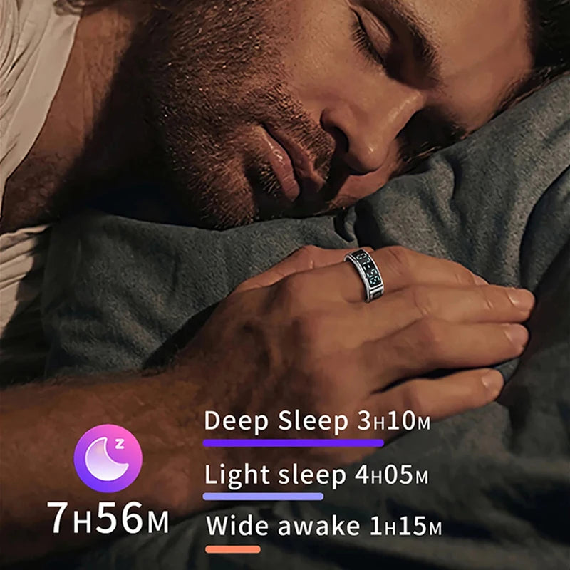 Smart Ring - Waterproof 5ATM, Bluetooth Health Tracker, Heart Rate & Sleep Monitor