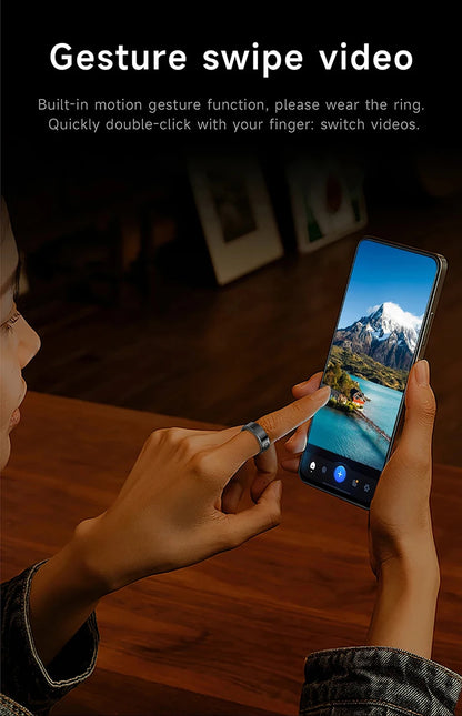 Smart Ring - Waterproof 5ATM, Bluetooth Health Tracker, Heart Rate & Sleep Monitor