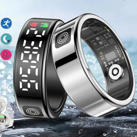 Smart Ring - Waterproof 5ATM, Bluetooth Health Tracker, Heart Rate & Sleep Monitor