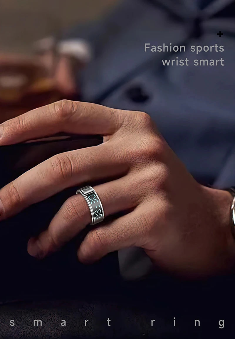 Smart Ring - Waterproof 5ATM, Bluetooth Health Tracker, Heart Rate & Sleep Monitor