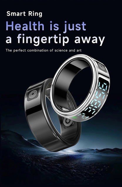 Smart Ring - Waterproof 5ATM, Bluetooth Health Tracker, Heart Rate & Sleep Monitor