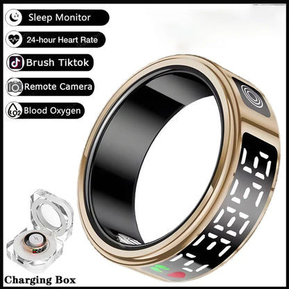 Smart Ring - Waterproof 5ATM, Bluetooth Health Tracker, Heart Rate & Sleep Monitor